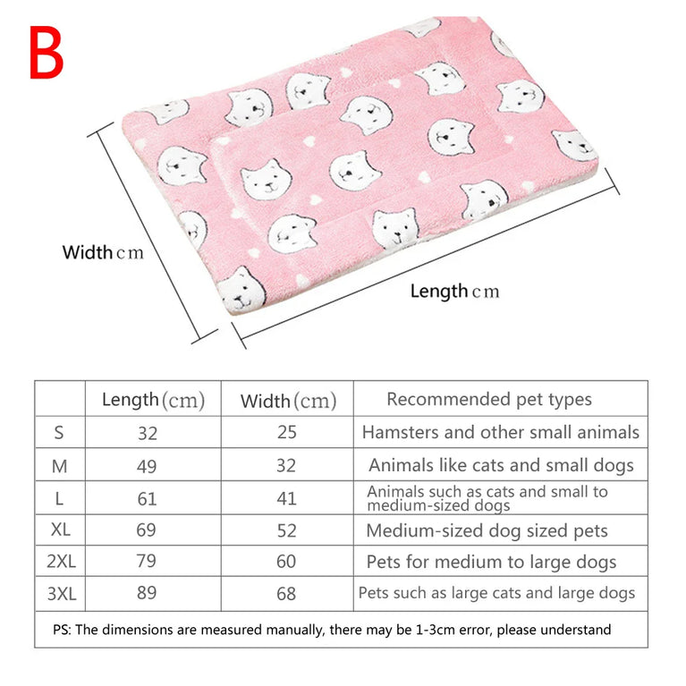 Flannel Pet Mat Dog Bed Cat Bed Thicken Sleeping Mat Cooling Heating Pad for Cats & Pets Comfort Rug