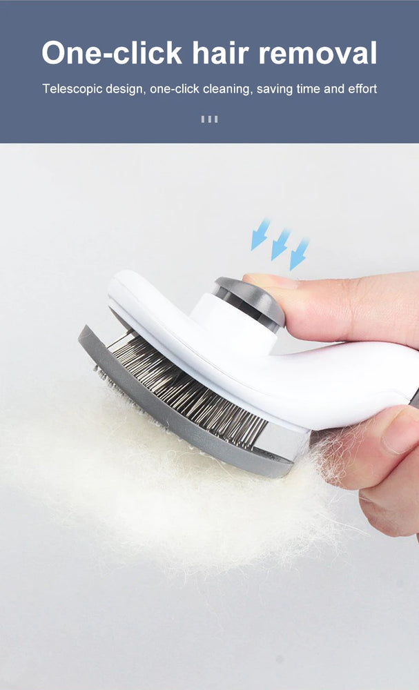 Stainless Steel Pet Grooming Brush | Pro Hair Remover & Comb
