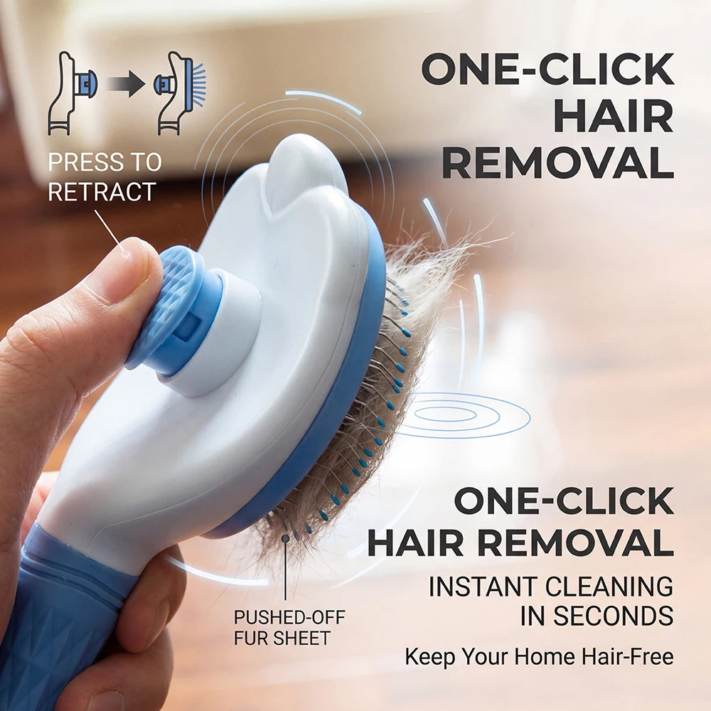 Self Cleaning Pet Hair Remover Brush for Dogs Cats Grooming