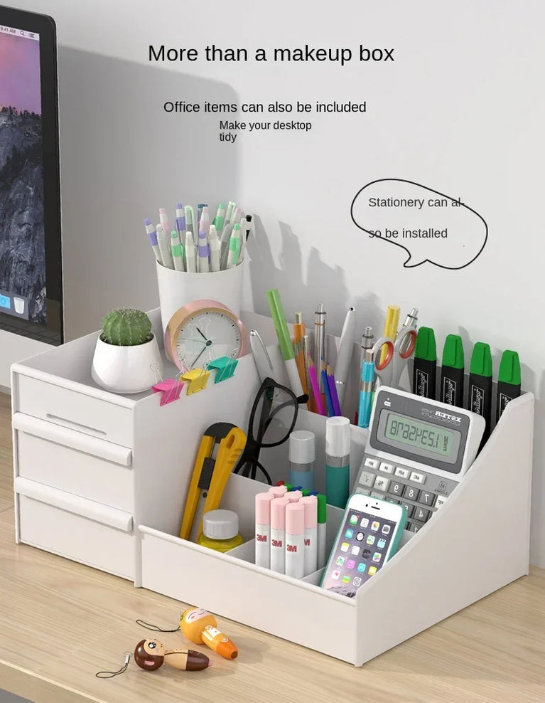 Plastic Drawer Makeup Storage Box Desktop Stationery Organizer