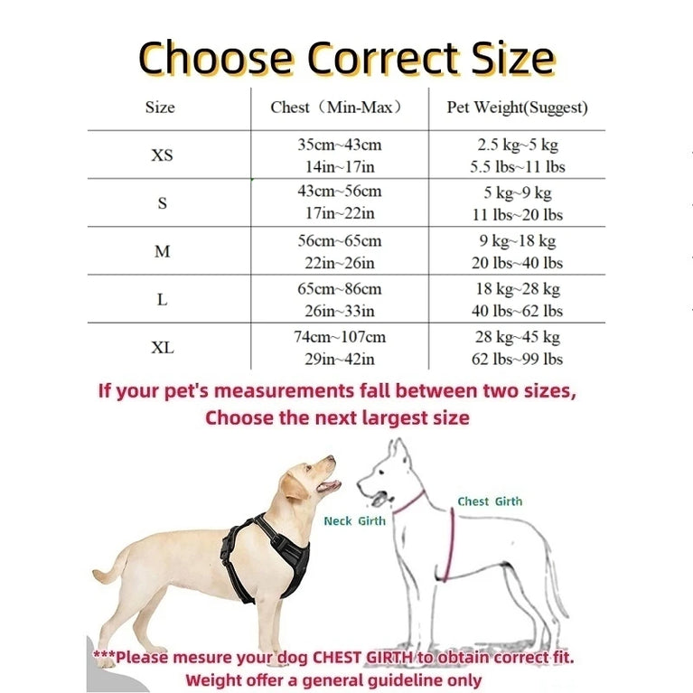 Dog Harness Vest Adjustable Reflective Strong Comfortable Pet Harness