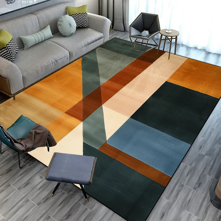 Large Geometric Non-Slip Washable Area Rugs for Modern Living