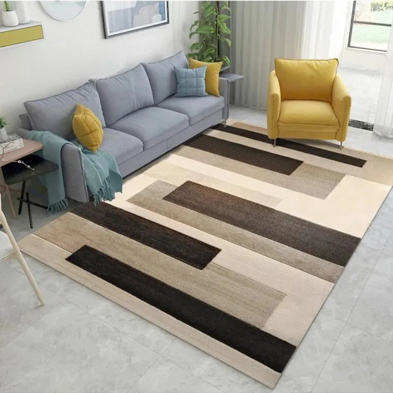 Minimalist Geometric Non-Slip Washable Area Rugs for Home Use