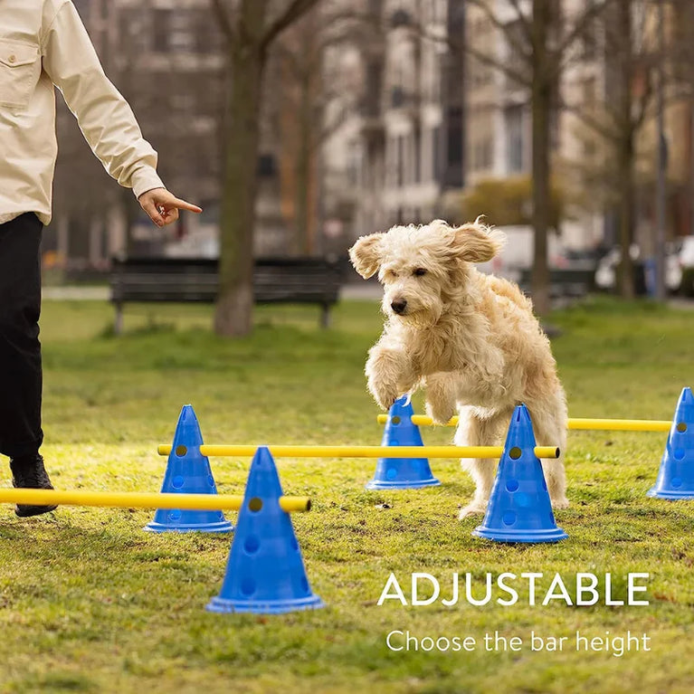 Dog Agility Training Set | Adjustable Hurdle & Jumping Bar