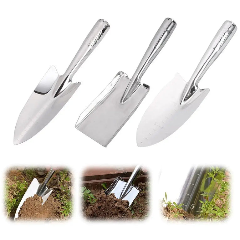 Full Stainless Steel Gardening Tool Set for Digging Planting and Soil Work