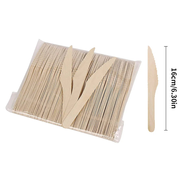 50/100Pcs Disposable Wooden Spoons for Ice Cream Dessert Party Use