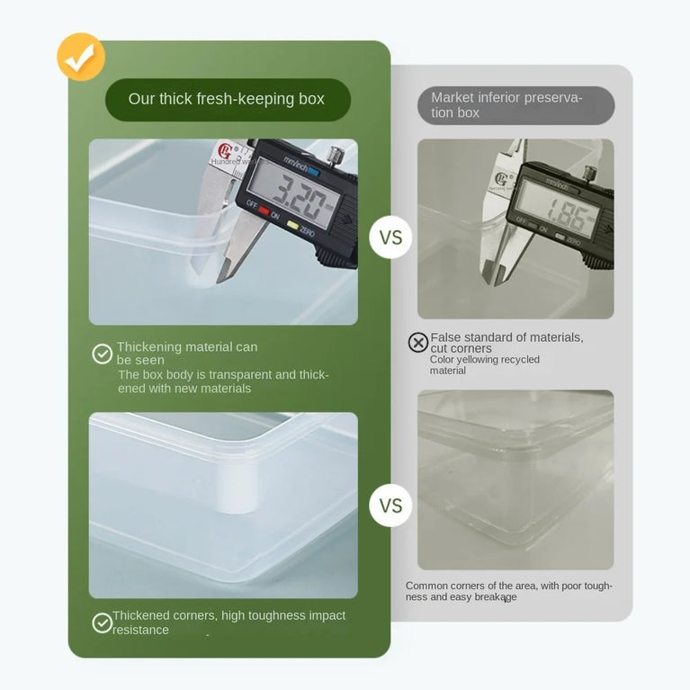 Durable Transparent Storage Box Reusable Food Grade Kitchen Storage Box