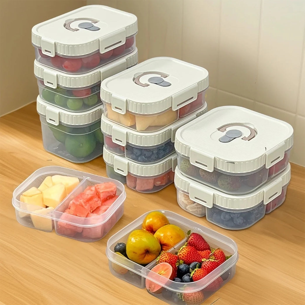 Portable Plastic Divided Lunch Box Kids Student School Picnic Sealed Microwave Bento Container