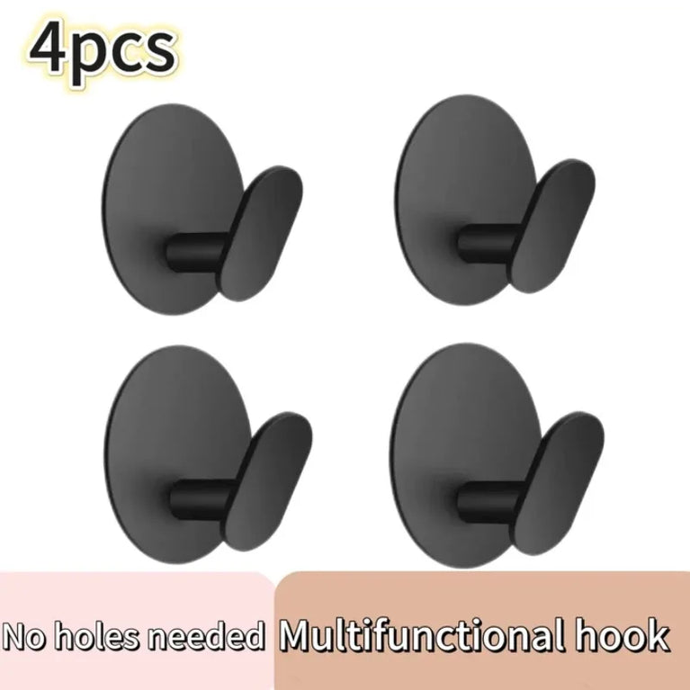 Self-Adhesive Hooks Heavy Duty Plastic Wall Hooks Towel Clothes Rack Hangers Bathroom Kitchen Waterproof Hooks