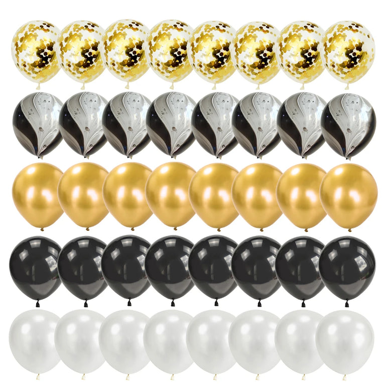 Black Gold Birthday Disposable Tableware Set Party Wedding Decoration Kit