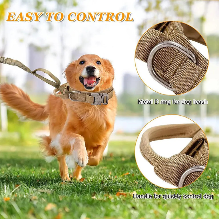 Outdoor Sports Style Tactical Dog Collar Usable Training Traction