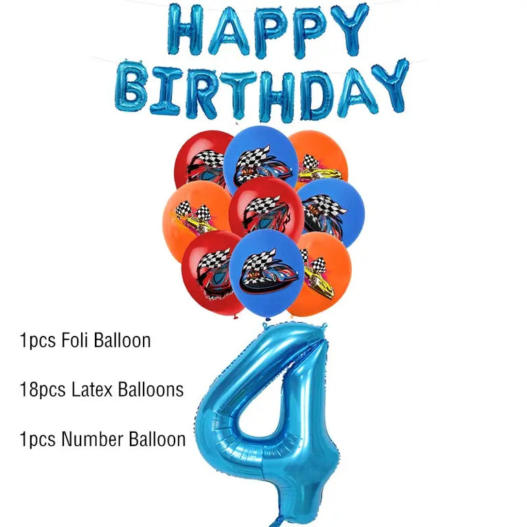 Happy Birthday Wheels Racing Car Party Disposable Tableware Set for Kids Celebration