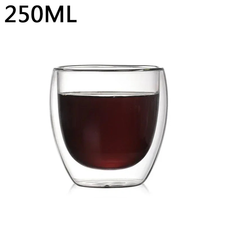 Double-Wall Borosilicate Glass Cup | Heat-Resistant Insulated Drinkware
