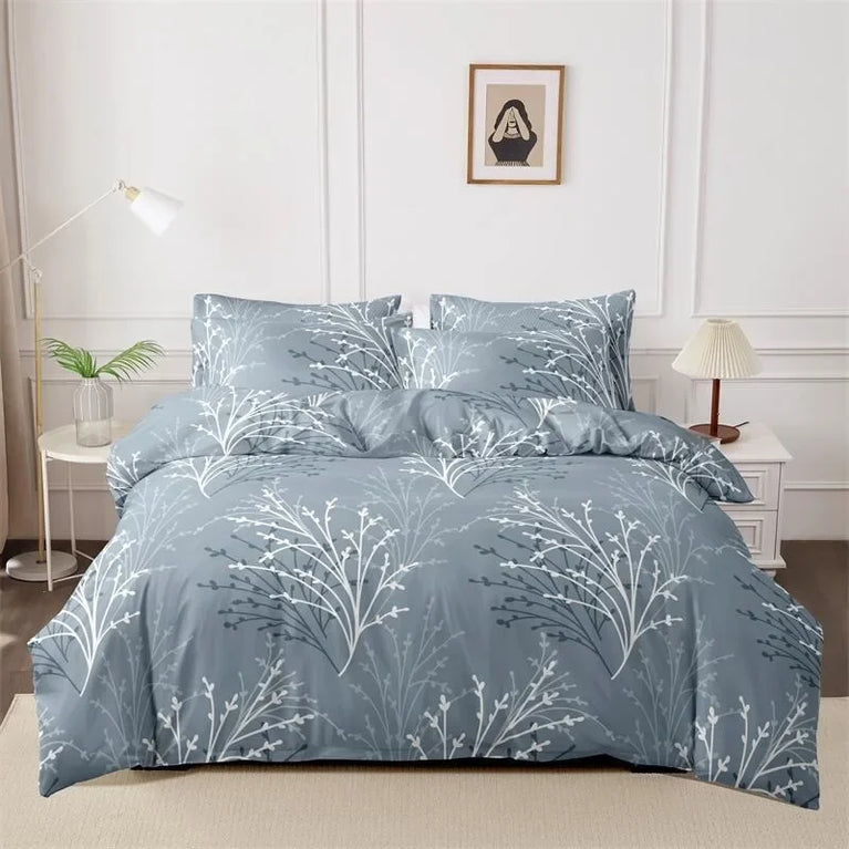 3-Piece Printed Brushed Duvet Cover Set | Soft & Breathable Bedding Collection