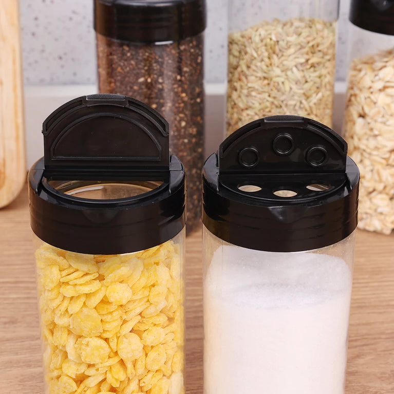 Transparent Seasoning Jars Reusable Spice Storage Bottles Kitchen Container Set