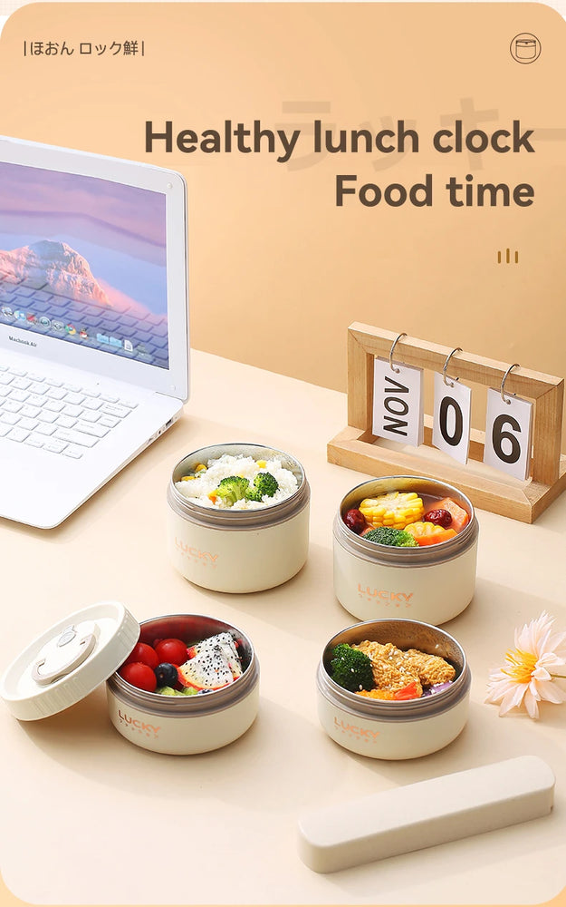 Bento Lunch Box Set Portable Keep Warm Insulated Stainless Steel Thermal Food Container Bag