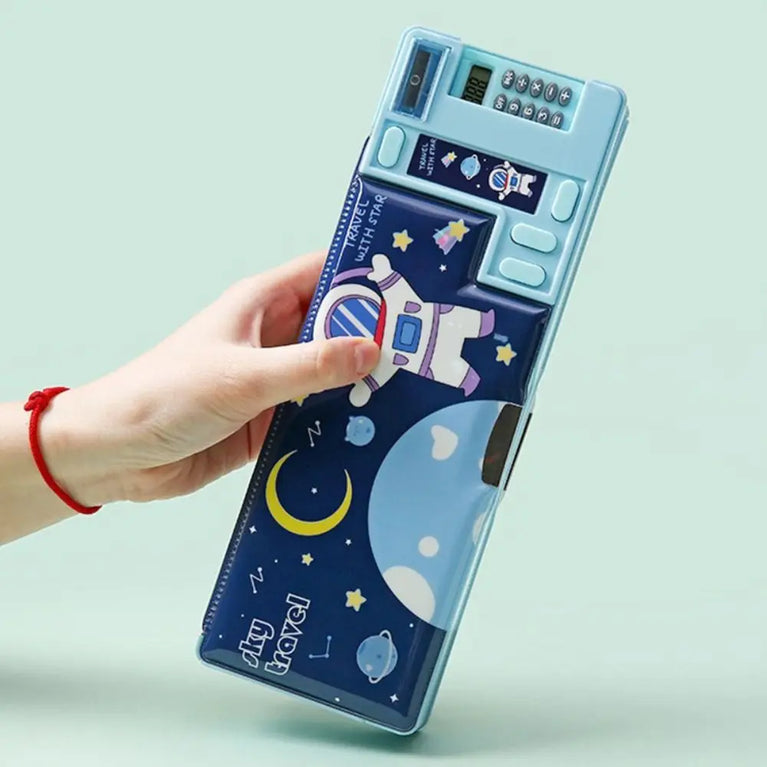 Multifunctional Pencil Case | Integrated Calculator & Sharpener Stationery Box