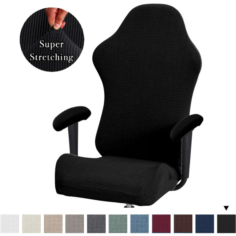 Thick Jacquard Gaming Chair Cover | Stretchy Polyester Office & Racing Chair Slipcover