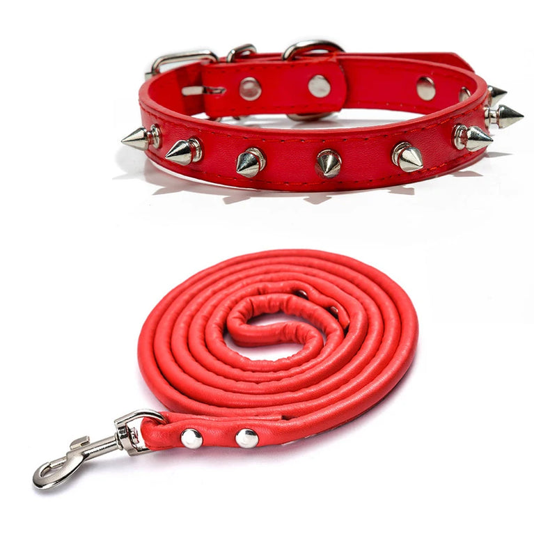 Harp Spiked Studded DogCollars PU Small Medium Large NeckStrap