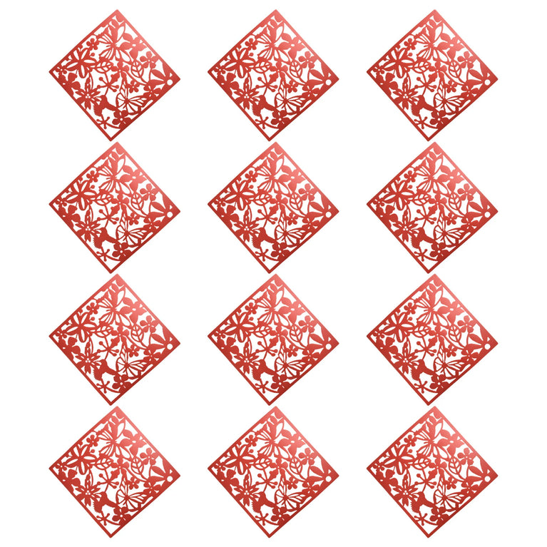 12-Piece Hanging Room Divider Set | Modern Hollow Pattern Space Partition