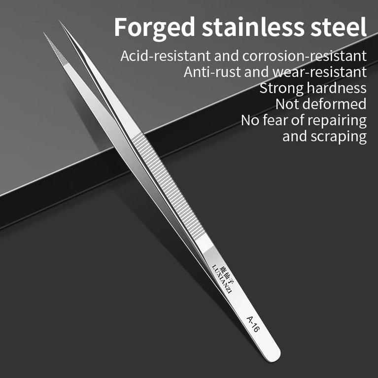 A-16 Precision Stainless Tweezers | Professional Electronics & Phone Repair Tool