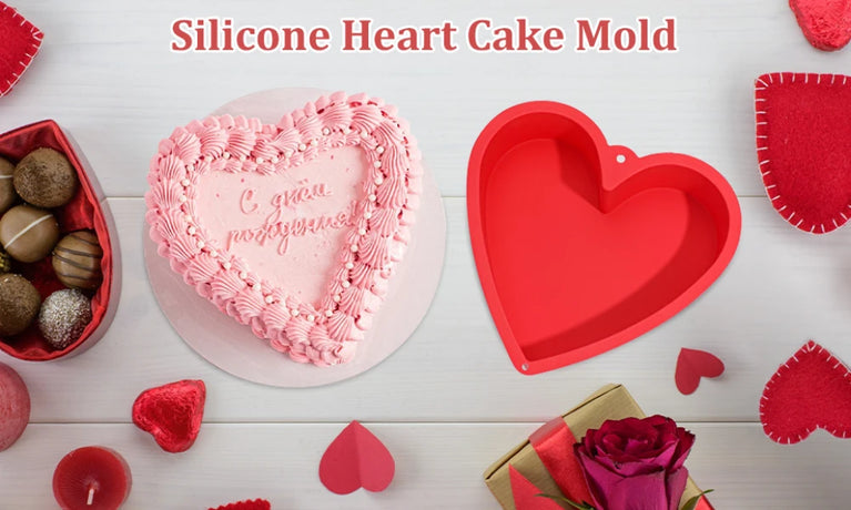 Silicone Heart-Shaped Cake Pan | Nonstick Professional Bakeware