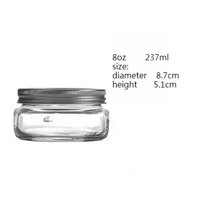 Wide Mouth Mason Jars with Lids Glass Food Storage Container for Meal Prep