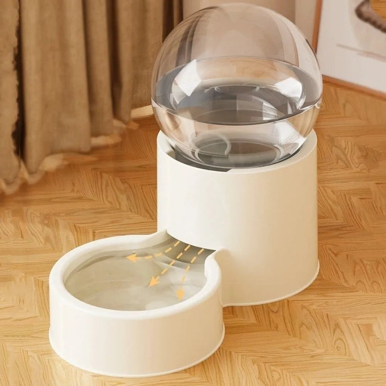 Large Capacity Automatic Pet Feeder Neck Protection Leakproof Water Dispenser Visual Window Cat Bowl