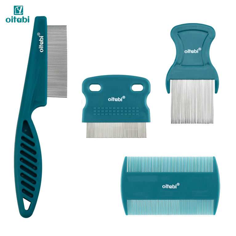 Dog Grooming Comb Set Stainless Steel Pet Flea Lice Tear Stain Remover Tool