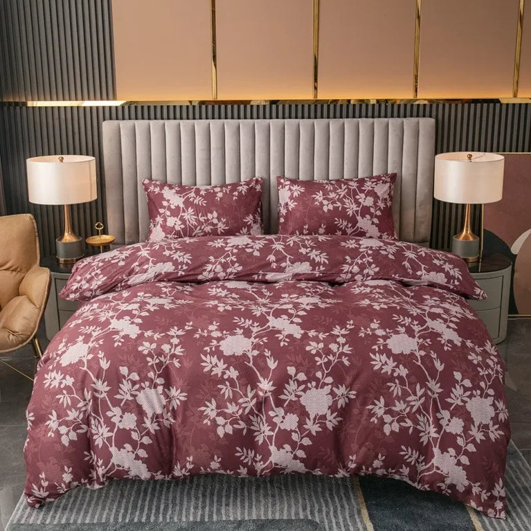 3-Piece Printed Brushed Duvet Cover Set | Soft & Breathable Bedding Collection