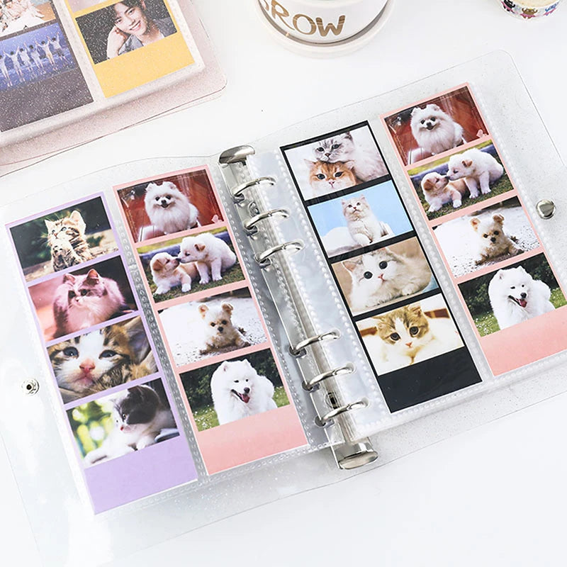 A6 Glitter Photocard Binder | 100-Capacity 2x6 Inch Photo Strip & Bookmark Album