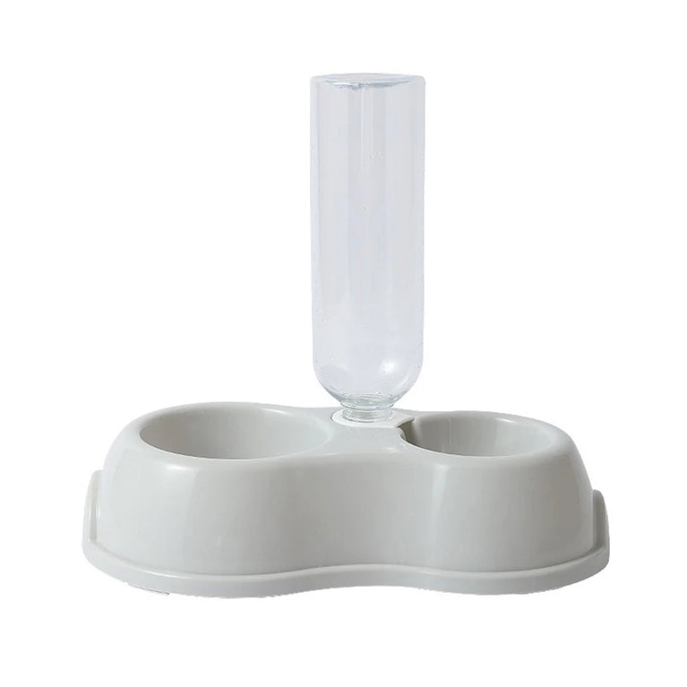 Automatic Pet Cat Bowl With Water Dispenser Raised Stand Double Dish Feeding System For Dogs And Cats