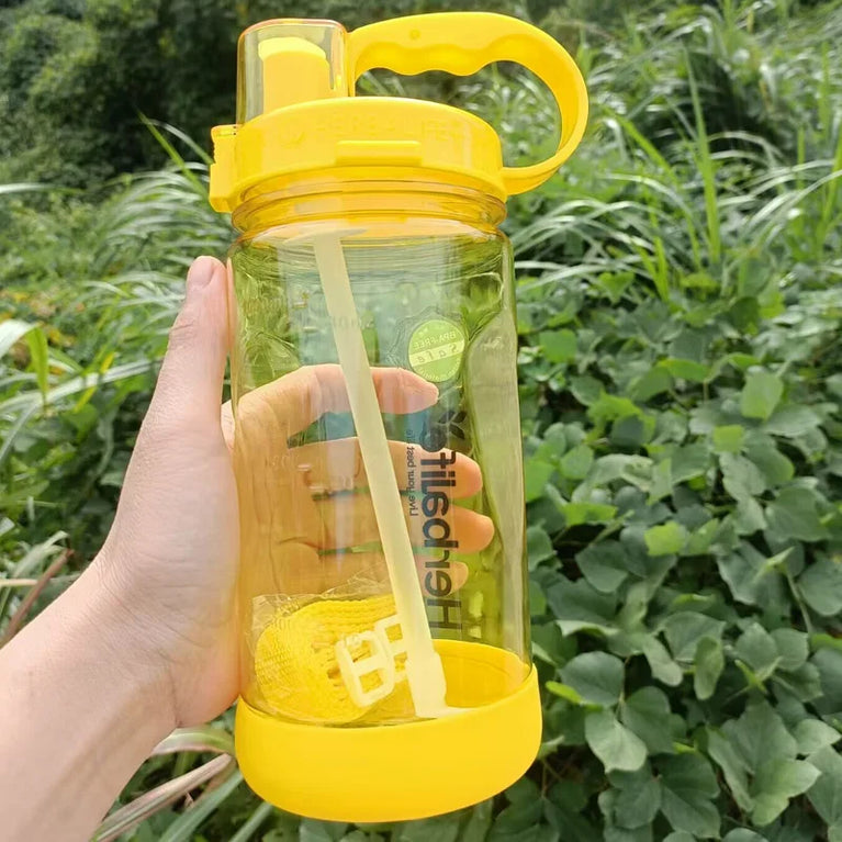 1000ML Straw Sports Waterbottle Tritan Gym Hiking Fitness Bottle