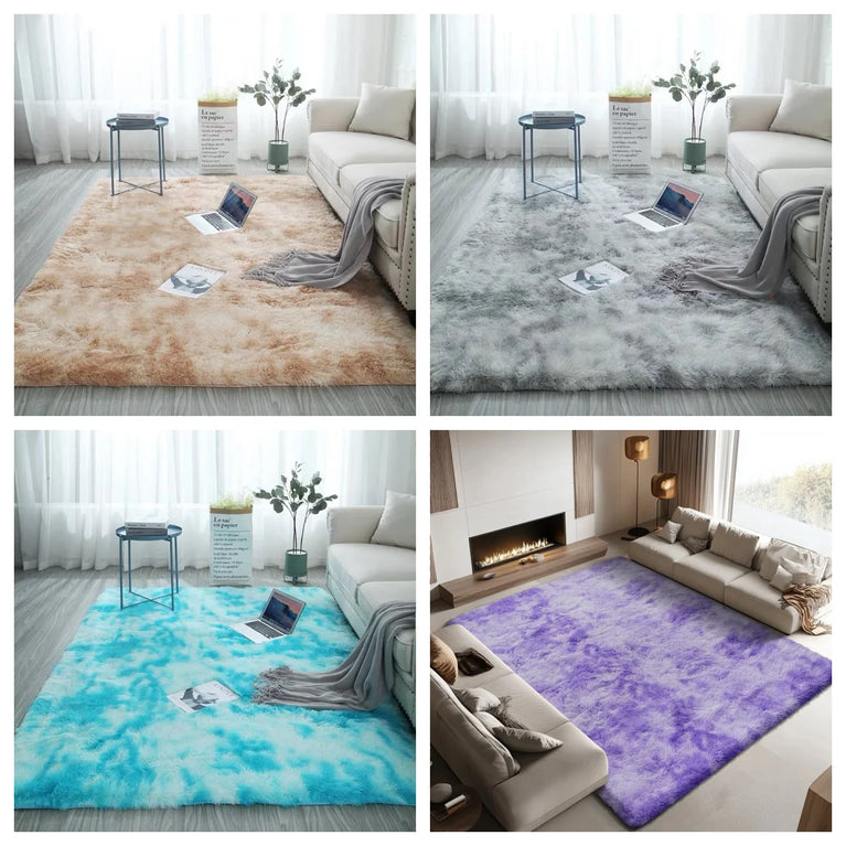 Fluffy Non-Slip Washable Area Rugs for Living Room and Bedroom