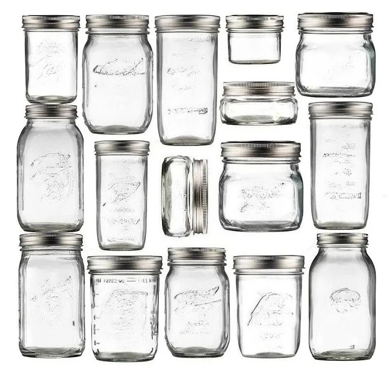 Wide Mouth Mason Jars with Lids Glass Food Storage Container for Meal Prep