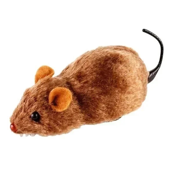 Lifelike Running Mouse Cat Toy Plush Interactive Fun Chase Play