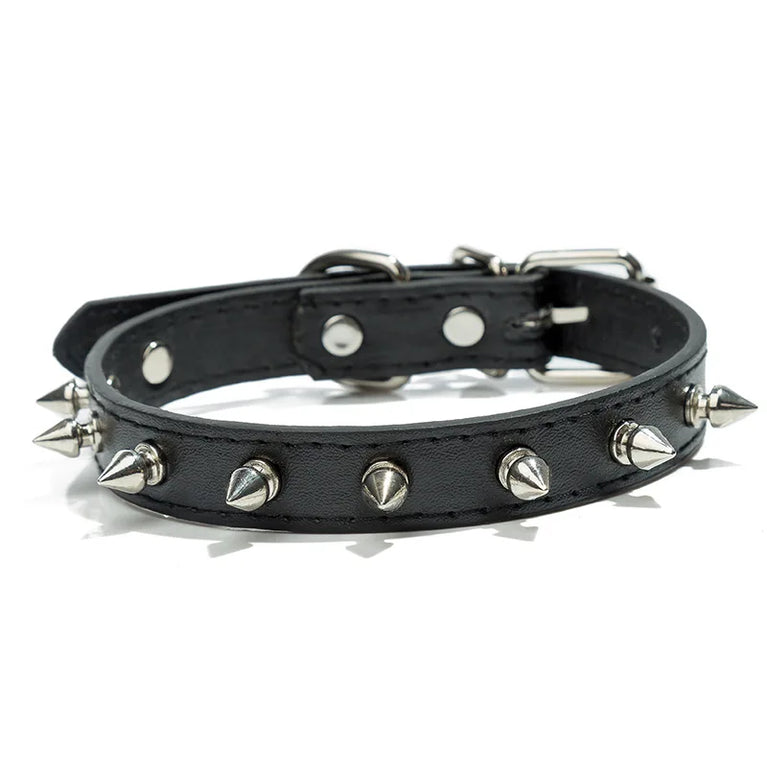 Harp Spiked Studded DogCollars PU Small Medium Large NeckStrap