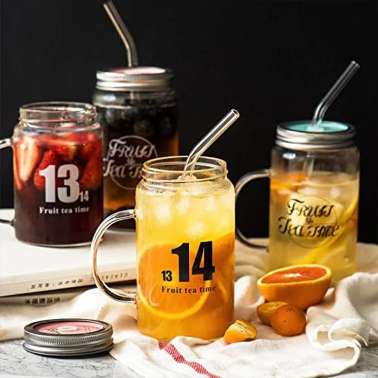 Reusable Glass Drinking Straw Smoothie Milkshake Cocktail Eco Friendly Straws Set