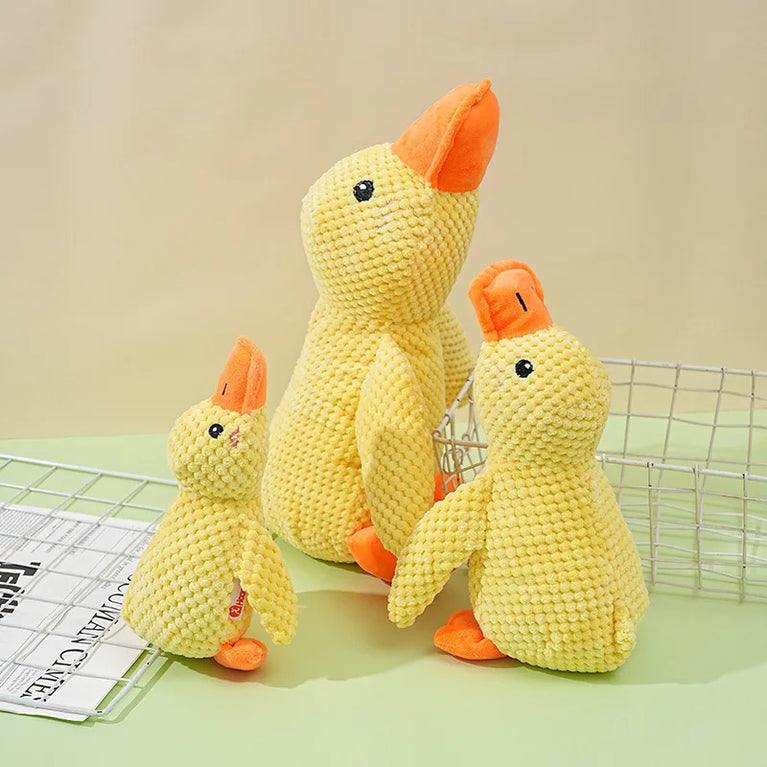Plush Sleeping Duck Dog Toy Squeaky Chew Toy for Training Fun
