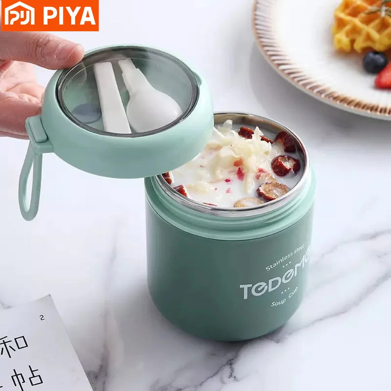 510ml Stainless Steel Lunch Box Thermal Vacuum Soup Cup Bento Box Kids