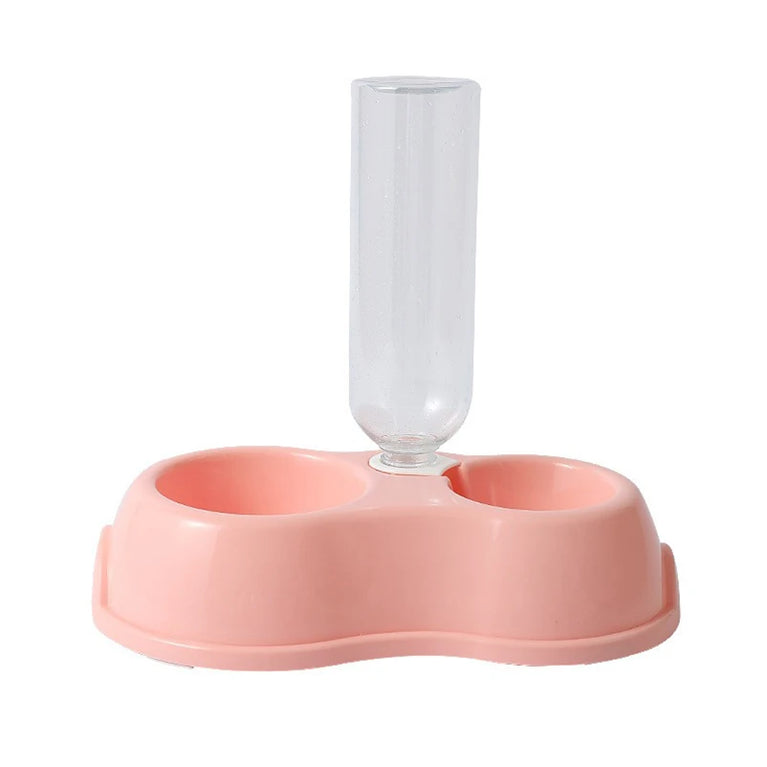 Automatic Pet Cat Bowl With Water Dispenser Raised Stand Double Dish Feeding System For Dogs And Cats
