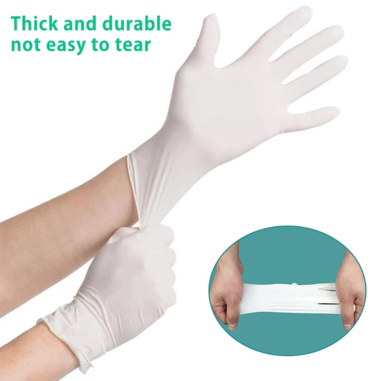 White Nitrile Disposable Gloves 4mil Food Grade Kitchen Work Gloves