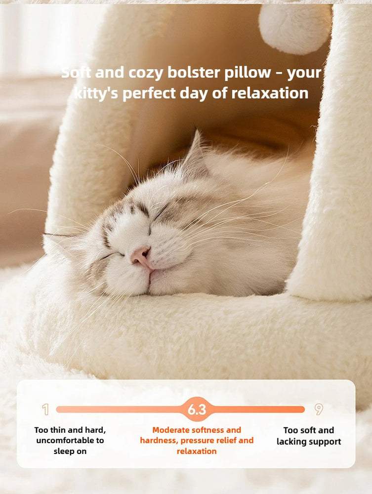 Winter Warm Knitted Cat Bed Cozy Tent Cat Heating Pad House
