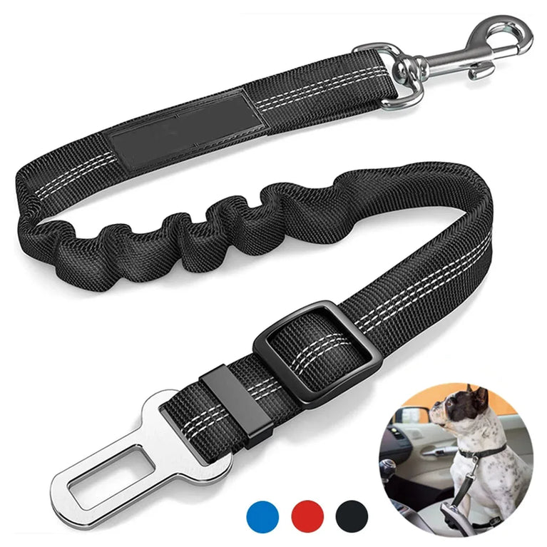 Adjustable Reflective Dog Car Seat Belt Harness With Lights Safety Travel Belt