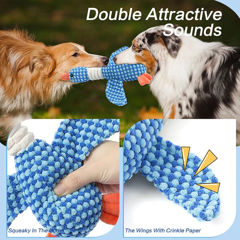 Funny Duck Plush Squeaky Dog Toy for Training and Chewing Fun
