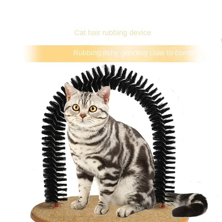 Cat Self Grooming Arch Massage Brush Scratching Tunnel Interactive Cat Toy Set