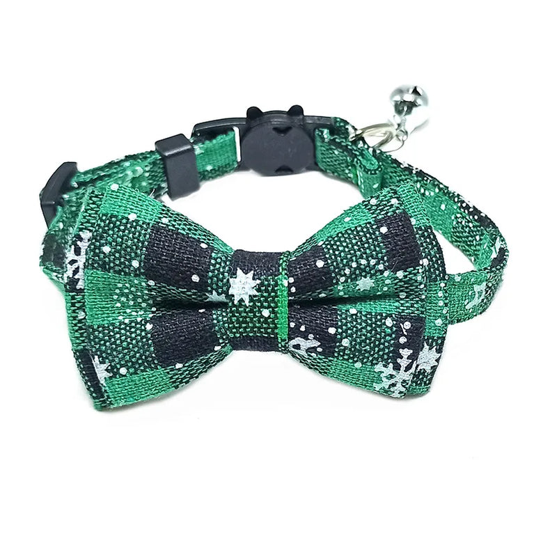 Pet Breakaway Cat Collar Bow Tie Bell Cute Plaid Adjustable