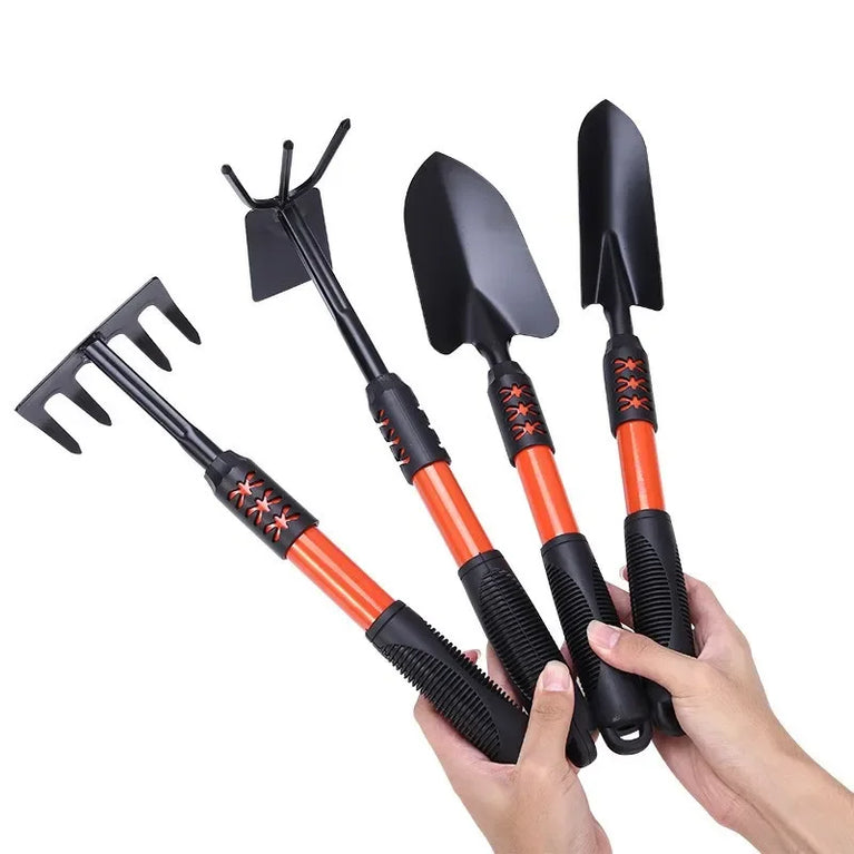 5-Tooth Gardening Spade Shovel Tool Set with Extended Handle