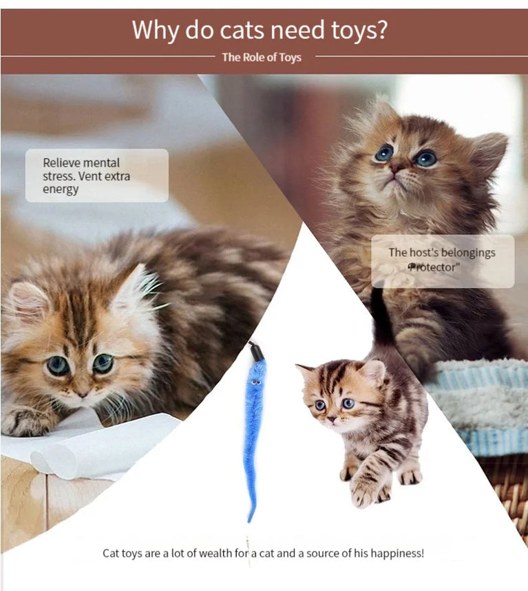 11pcs Replacement Cat Feather Toy Set Retractable Stick Kit Toy