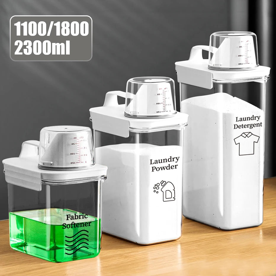 Airtight Laundry Detergent Dispenser Refillable Storage Bottle 1100-2300ML Pump Container